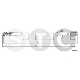 STC T482080 - Câble flexible de commande de compteur