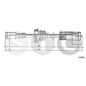 STC T482429 - Câble flexible de commande de compteur