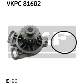 Pompe à eau SKF VKPC 81602 pour VOLVO FMX 2,4 TD - 113cv