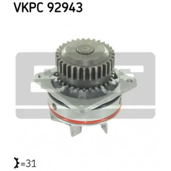 Pompe à eau SKF VKPC 92943 pour RENAULT LAGUNA 3.5 V6 - 238cv