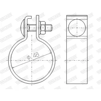 Pièce de serrage, échappement WALKER 81917