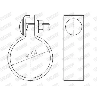 Pièce de serrage, échappement WALKER 81923