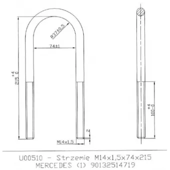 TES U00510 Z/N - Bride de ressort