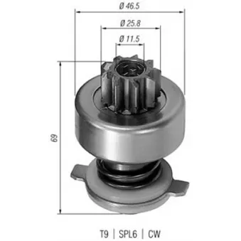 Embrayage à roue libre, démarreur MAGNETI MARELLI OEM 9936996