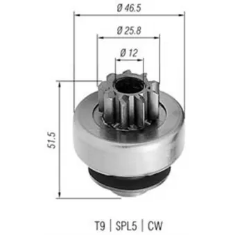 Embrayage à roue libre, démarreur MAGNETI MARELLI 940113020248