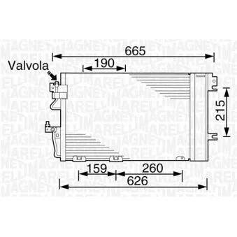 Condenseur, climatisation MAGNETI MARELLI 350203257000 pour OPEL ASTRA 1.8 - 140cv