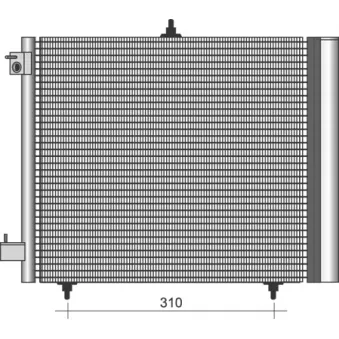 Condenseur, climatisation MAGNETI MARELLI 350203384000 pour PEUGEOT 207 1.6 HDI - 109cv