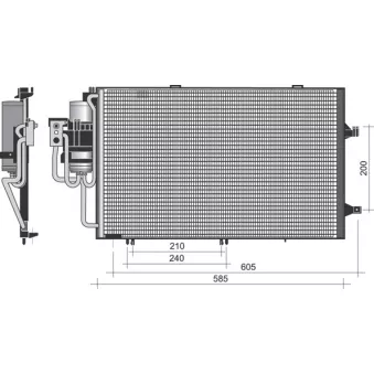 Condenseur, climatisation MAGNETI MARELLI 350203371000 pour OPEL CORSA 1.4 - 90cv