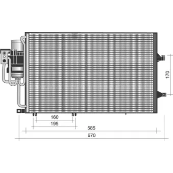 Condenseur, climatisation MAGNETI MARELLI 350203372000 pour OPEL CORSA 1.7 DTI - 75cv