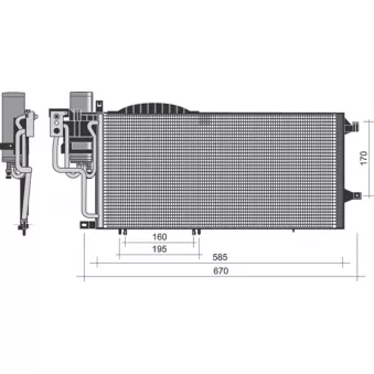 Condenseur, climatisation MAGNETI MARELLI 350203352000 pour OPEL CORSA 1.7 SE - 101cv