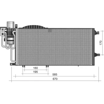 Condenseur, climatisation MAGNETI MARELLI 350203373000 pour OPEL CORSA 1.7 DI - 65cv