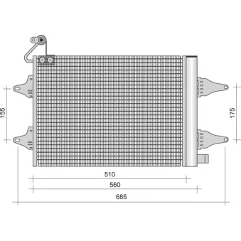 Condenseur, climatisation MAGNETI MARELLI 350203381000 pour VOLKSWAGEN GOLF 2.0 - 115cv