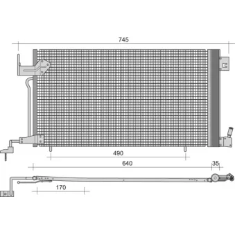 Condenseur, climatisation MAGNETI MARELLI 350203397000 pour CITROEN XSARA 1.5 D - 57cv