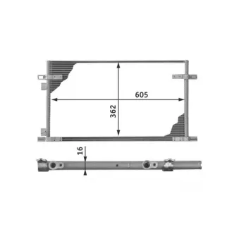 Condenseur, climatisation MAGNETI MARELLI 350203609000 pour RENAULT LAGUNA 1.8 (B56S/T/0) - 90cv
