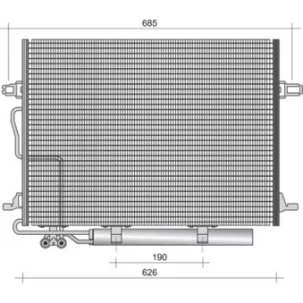 Condenseur, climatisation MAGNETI MARELLI 350203438000 pour MERCEDES-BENZ CLASSE E E 280 T - 231cv