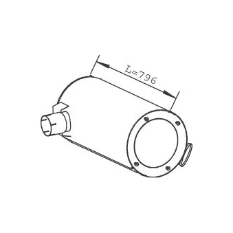 Pot de détente/silenciaux arrière DINEX 28403 pour IVECO EUROTECH MH 260 E 31 Y/P, 260 E 31 Y/PS, 260 E 31 Y/PT - 310cv