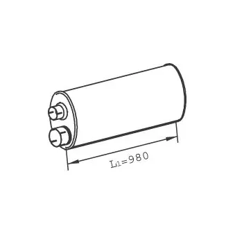 Pot de détente/silenciaux arrière DINEX 47301 pour MAN M 2000 L 14,225 LC, LLC, LLLC, LRC, LLRC, LLLRC - 220cv