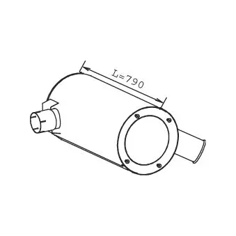 Pot de détente/silenciaux arrière DINEX 28385 pour IVECO EUROSTAR LD 440 E 38 TZ - 375cv