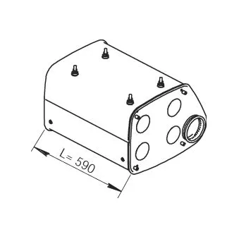 Pot de détente/silenciaux arrière DINEX 49366 pour MAN F2000 19,233 FK, FK-L, CNG - 231cv