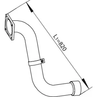 Tuyau d'échappement DINEX 49239 pour MAN F2000 19,323 FC,19,323 FLC,19,323 FLLC - 320cv