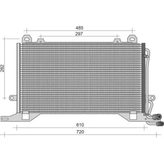 Condenseur, climatisation MAGNETI MARELLI 350203495000 pour MERCEDES-BENZ CLASSE E E 290 T Turbo-D - 129cv