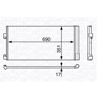 Condenseur, climatisation MAGNETI MARELLI 350203709000 pour RENAULT LAGUNA 2.0 GT - 204cv