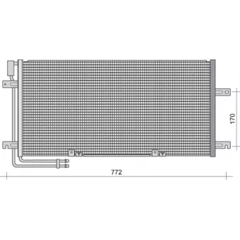 Condenseur, climatisation MAGNETI MARELLI 350203477000 pour VOLKSWAGEN TRANSPORTER - COMBI 2.5 TDI - 88cv