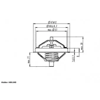 Thermostat d'eau WAHLER OEM 07K121113B