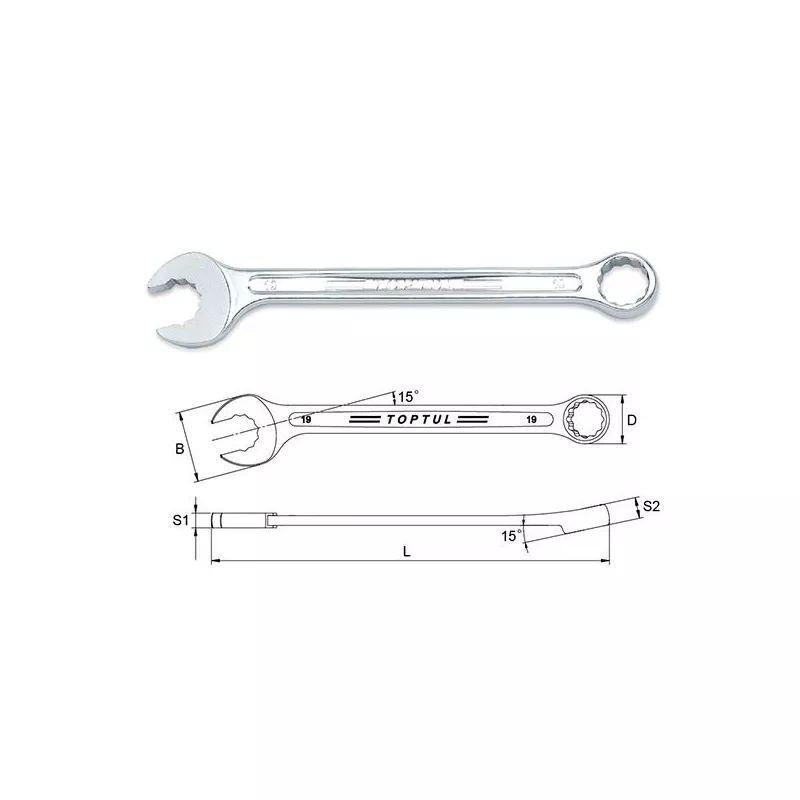 Clé mixte TOPTUL AAEQ1010 - Visuel 1