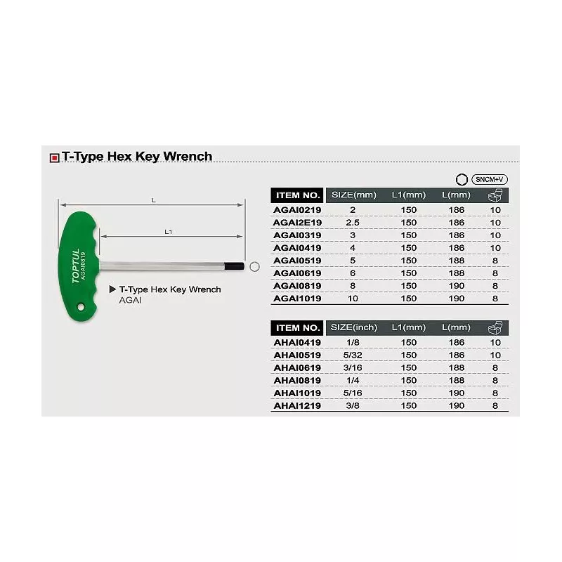 Clé allen TOPTUL AGAI0519 - Visuel 1