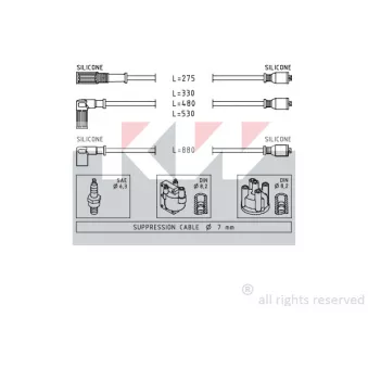 Kit de câbles d'allumage KW [359 354]