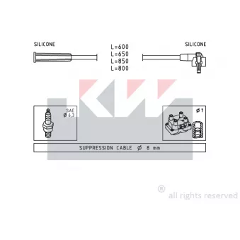 KW 360 007 - Kit de câbles d'allumage