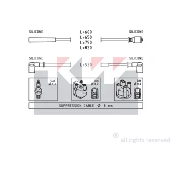 KW 360 078 - Kit de câbles d'allumage