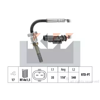 Capteur, température des gaz KW [422 343]