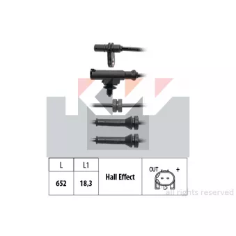 KW 460 227 - Capteur, vitesse de roue