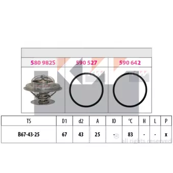 KW 580 982 - Thermostat, liqiuide de refroidissement