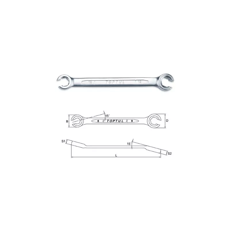 Clé à oeil ouverte TOPTUL AEEA1011 - Visuel 1