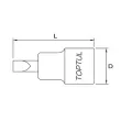 TOPTUL BCCA1608 - Embout Plat sur douille 1/2