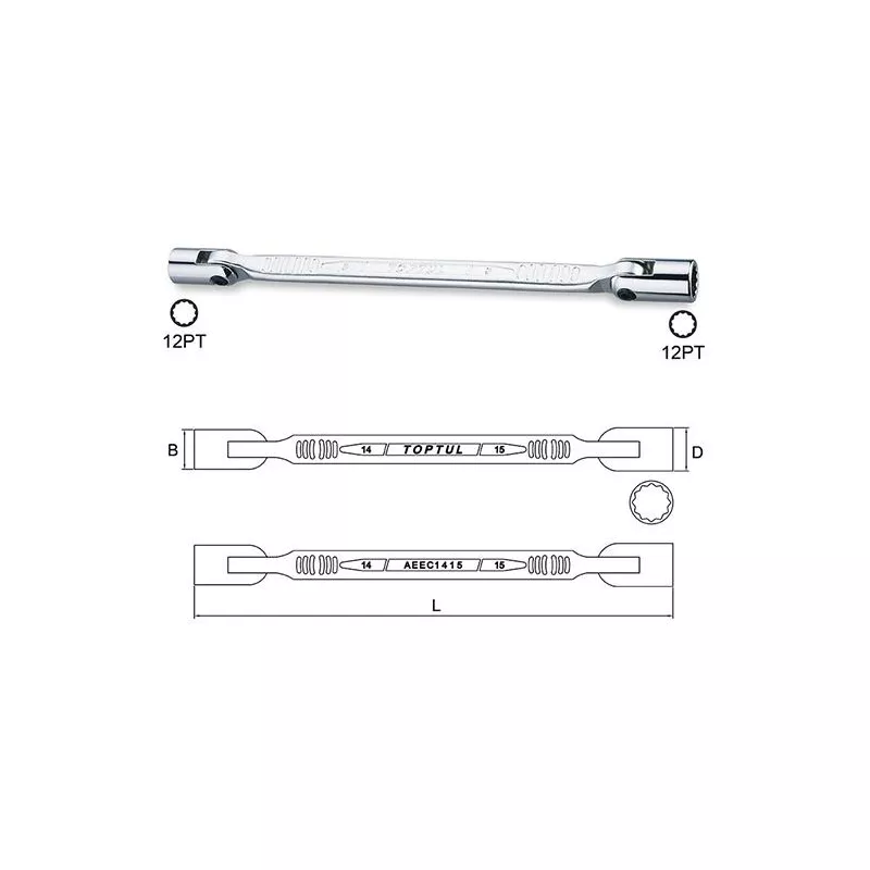 Clé à pipe TOPTUL AEEC1214 - Visuel 1