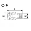 TOPTUL BAED0804 - Douille E-TORX 1/4