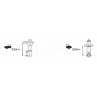 Jeu de 2 amortisseurs avant KYB 633101