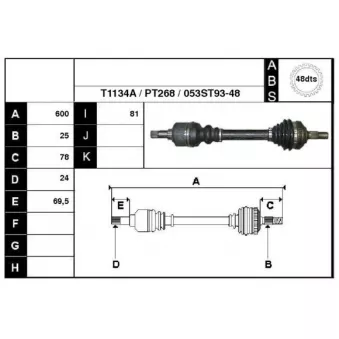 Technika 28053A - Arbre de transmission