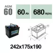 Technika AGM60 - Batterie de démarrage Start & Stop