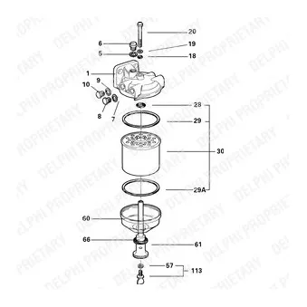 Filtre à carburant DELPHI OEM 4612229