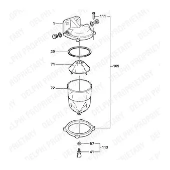 Filtre à carburant DELPHI OEM 71444491