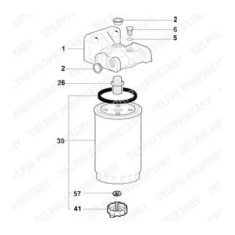 Boîtier, filtre de carburant DELPHI OEM 7724422