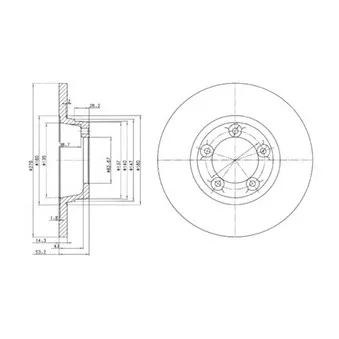 DELPHI BG2159 - Jeu de 2 disques de frein avant