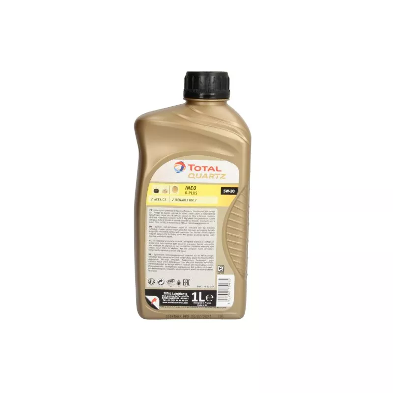 Huile moteur 5W30 QUARTZ INEO R-PLUS - 1L TotalEnergies 225188 - Visuel 1