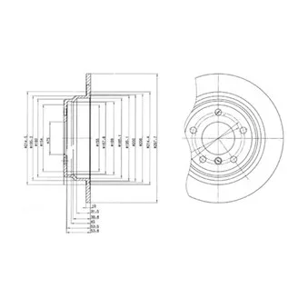 Jeu de 2 disques de frein arrière DELPHI OEM 34211163669