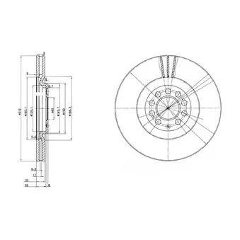 Jeu de 2 disques de frein avant DELPHI BG3528C pour VOLKSWAGEN GOLF 2.8 V6 4motion - 204cv